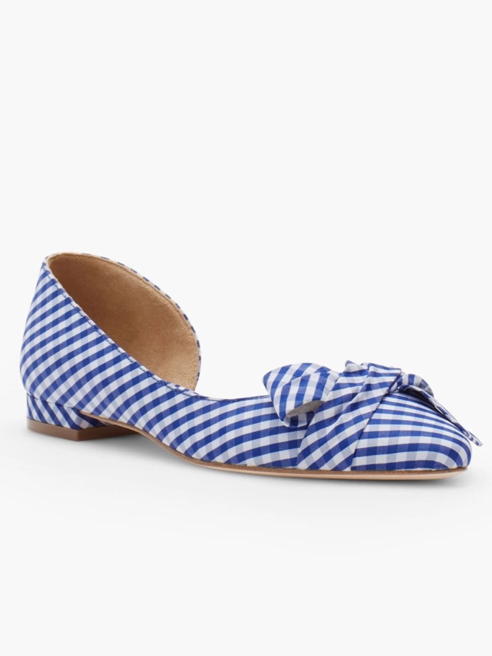 Talbots Gingham D’Orsay Bow Flats Coastal Grandmillennial Size 8 - Picture 2 of 11